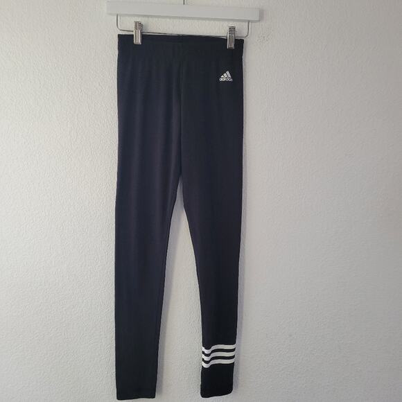 Adidas Women's Black Cotton Leggings Size XS | Activewear Streetwear Gym Active - Picture 4 of 6